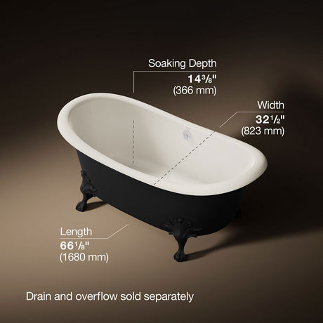 Artifacts™ 66-1/8" x 32-1/2" freestanding bath