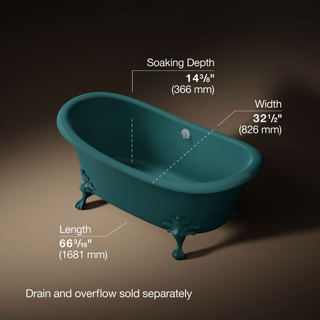 Artifacts™ 66-1/8" x 32-1/2" freestanding bath