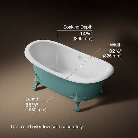 Artifacts™ 66-1/8" x 32-1/2" freestanding bath