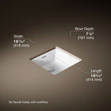 Brazn® 16-1/4" square undermount bathroom sink