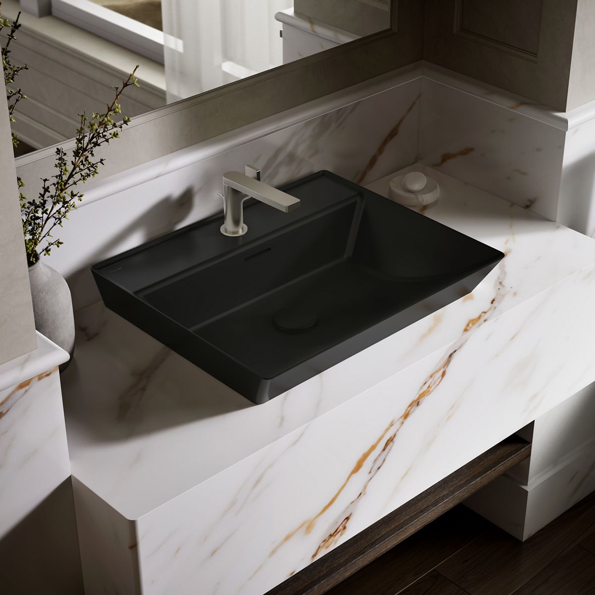 Brazn® 23" rectangular vessel bathroom sink