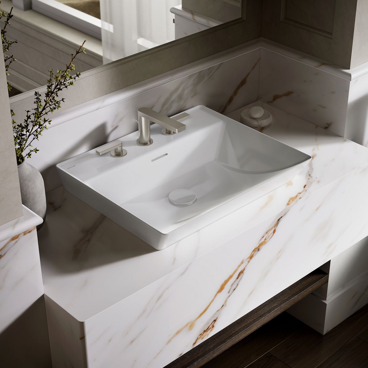 Brazn® 23" rectangular vessel bathroom sink
