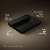 Brazn® 23" rectangular vessel bathroom sink