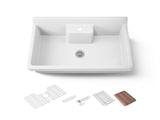 Farmstead® 45" top-/wall-mount single-bowl workstation farmhouse kitchen sink
