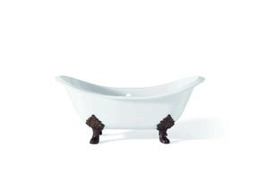 REGENCY Cast Iron Bathtub with Lion Feet and Faucet Holes 2167-WW-7