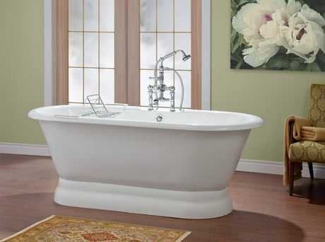 REGAL Cast Iron Bathtub with Pedestal Base and Continuous Rolled Rim 2121