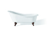 SLIPPER Cast Iron Bathtub with Continuous Rolled Rim 2108-WW