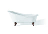 SLIPPER Cast Iron Bathtub with Continuous Rolled Rim 2108-WW
