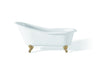 SLIPPER Cast Iron Bathtub with Continuous Rolled Rim 2108-WW