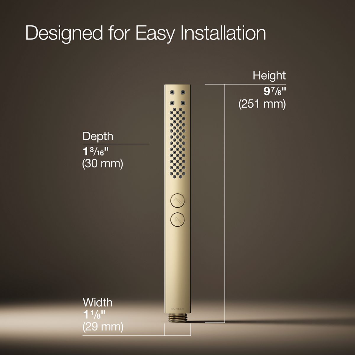 Shift®+ Square two-function handshower, 1.75 gpm