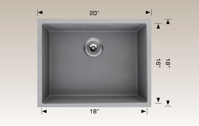 Undermount Sink 20" X 18" X 9" 215020