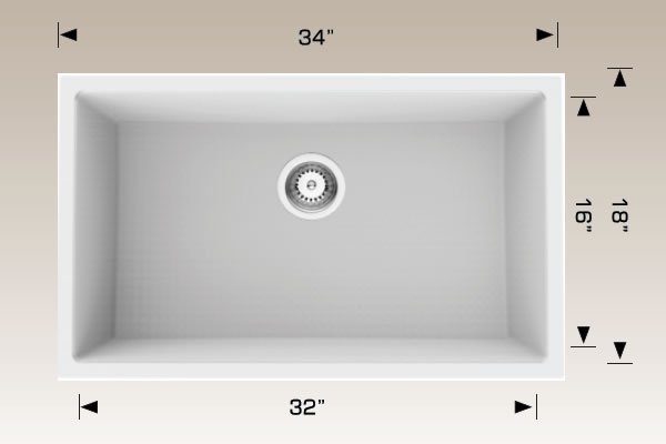 Undermount Sink 34" X 18" X 9 1/2" 215334