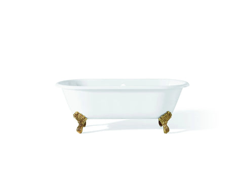 REGAL Cast Iron Bathtub with Faucet Holes and Shaughnessy Feet 2168-WW-6