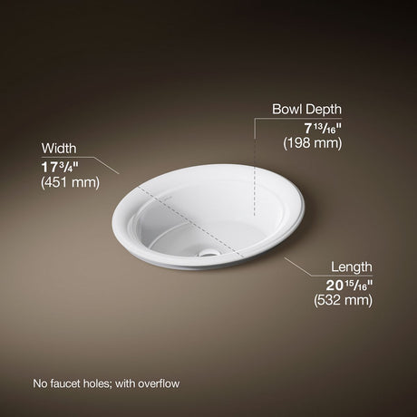 Artifacts™ 21" oval drop-in bathroom sink