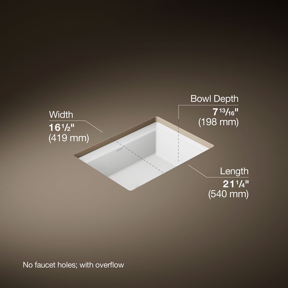 Artifacts™ 21-1/4" rectangular undermount bathroom sink