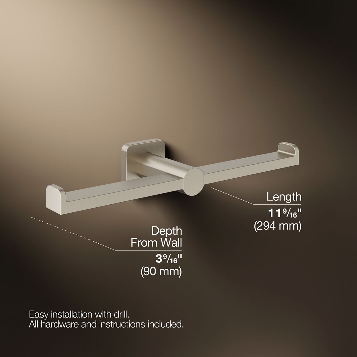 Parallel® Double toilet paper holder