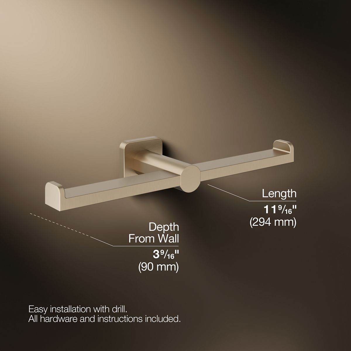 Parallel® Double toilet paper holder