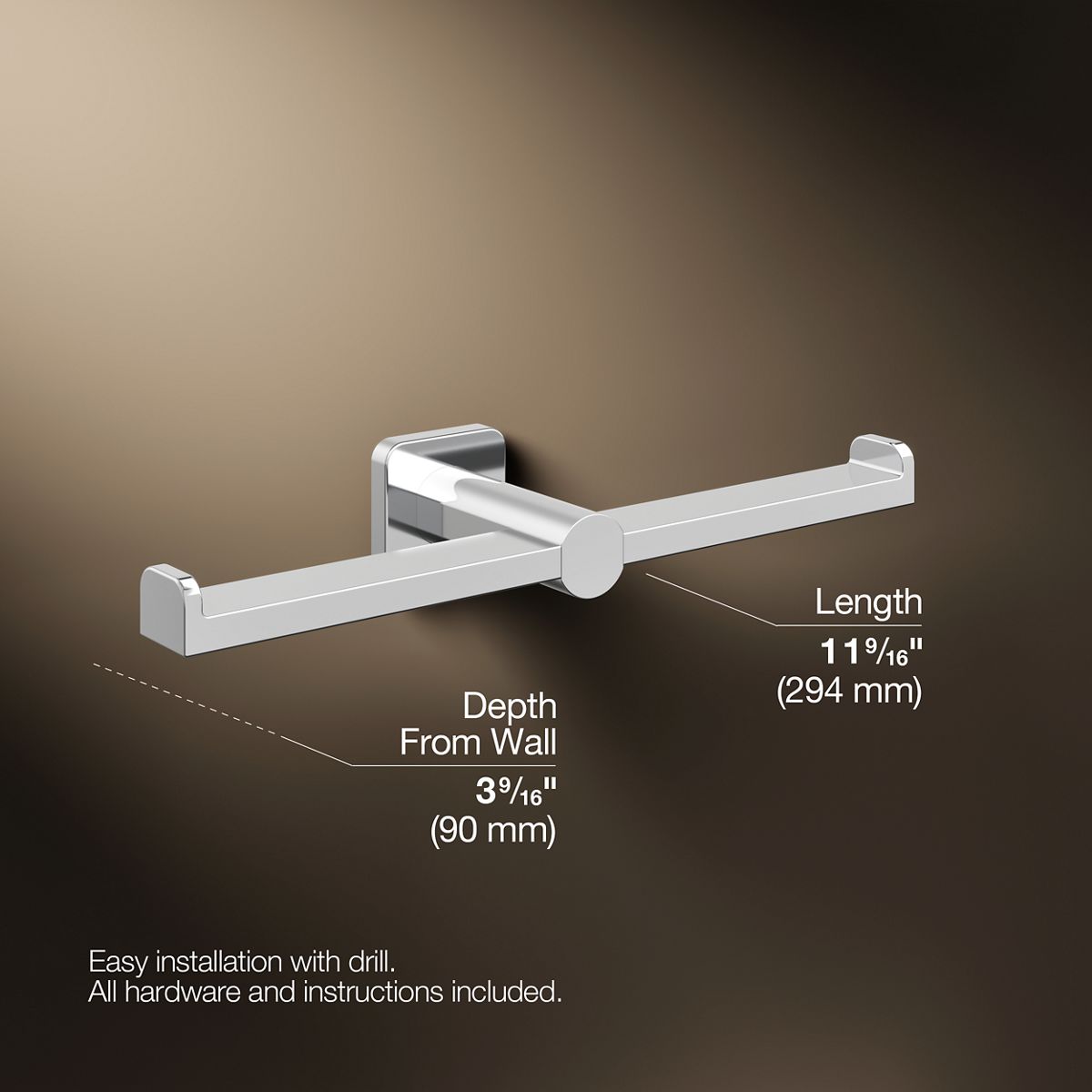 Parallel® Double toilet paper holder