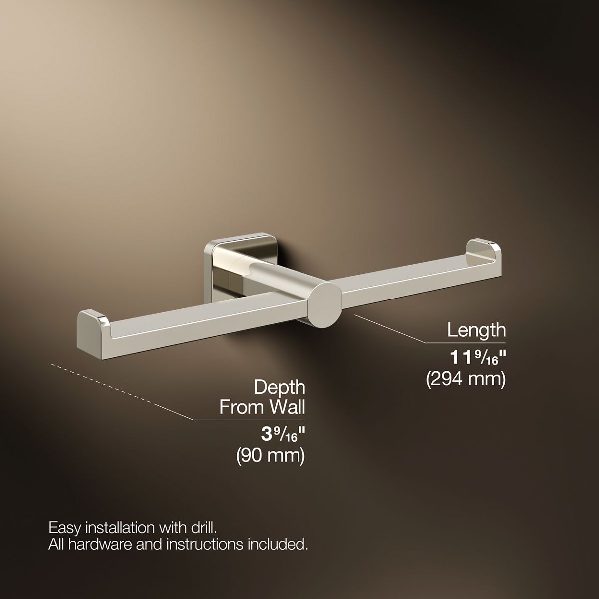 Parallel® Double toilet paper holder