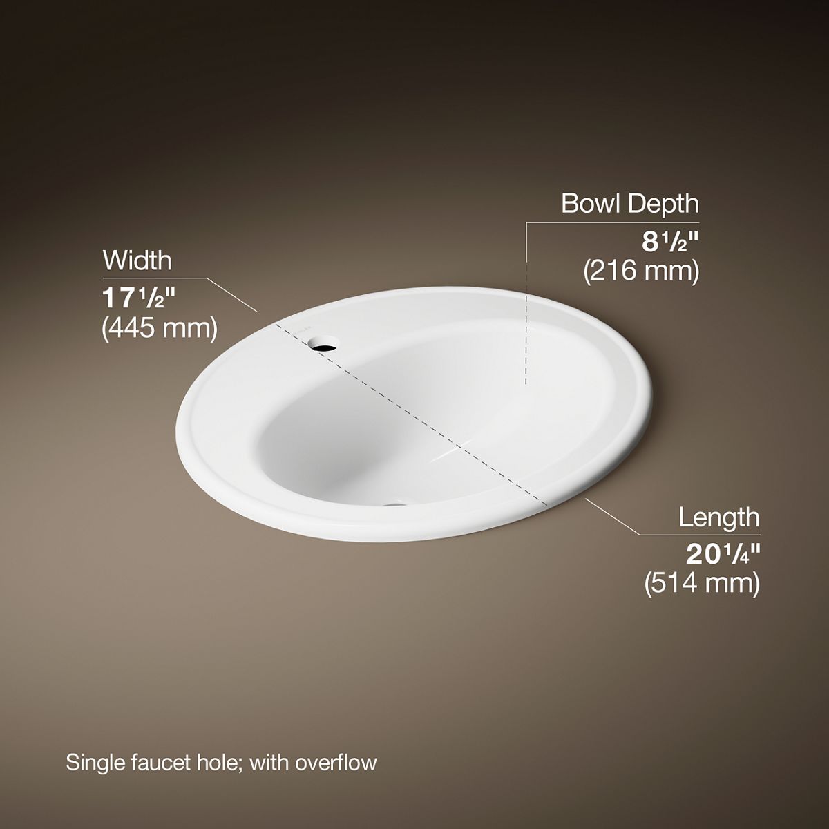 Pennington® 20-1/4" oval drop-in bathroom sink