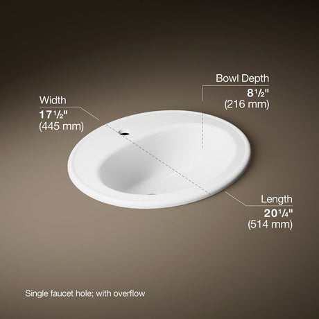Pennington® 20-1/4" oval drop-in bathroom sink