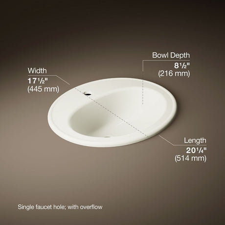 Pennington® 20-1/4" oval drop-in bathroom sink