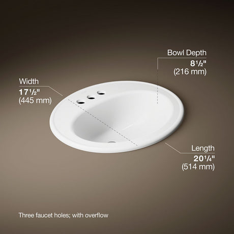 Pennington® 20-1/4" oval drop-in bathroom sink