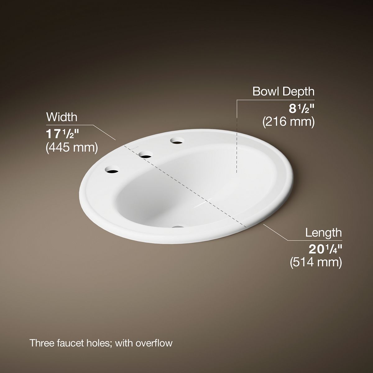 Pennington® 20-1/4" oval drop-in bathroom sink