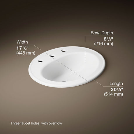 Pennington® 20-1/4" oval drop-in bathroom sink
