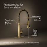 Simplice® Semi-professional kitchen sink faucet with three-function sprayhead