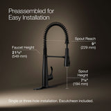 Simplice® Semi-professional kitchen sink faucet with three-function sprayhead