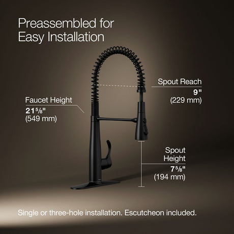 Simplice® Semi-professional kitchen sink faucet with three-function sprayhead