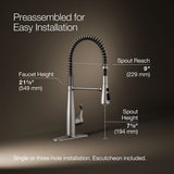 Simplice® Semi-professional kitchen sink faucet with three-function sprayhead