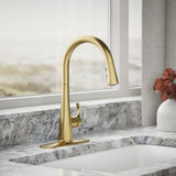 Simplice® Touchless pull-down kitchen sink faucet with three-function sprayhead