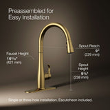 Simplice® Touchless pull-down kitchen sink faucet with three-function sprayhead