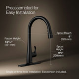 Simplice® Touchless pull-down kitchen sink faucet with three-function sprayhead