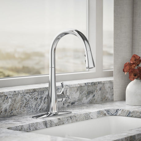 Simplice® Touchless pull-down kitchen sink faucet with three-function sprayhead