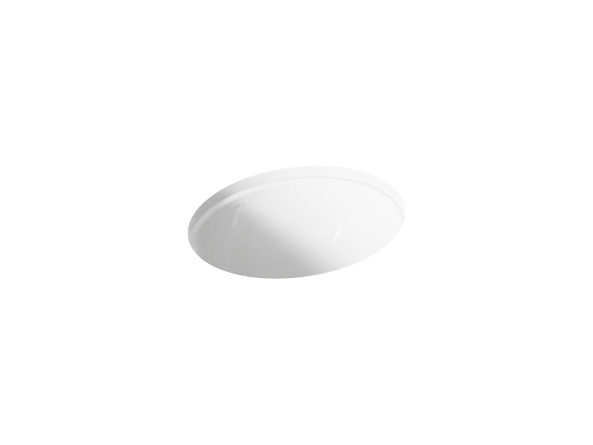 Caxton® 19-1/4" oval undermount bathroom sink with glazed underside, no overflow