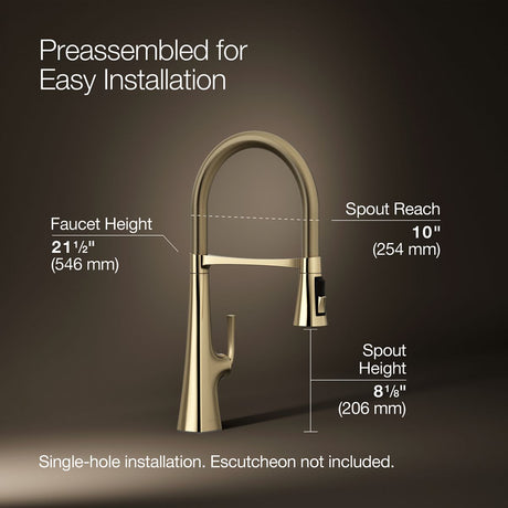 Graze® Semi-professional kitchen sink faucet with three-function sprayhead