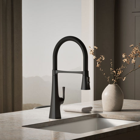 Graze® Semi-professional kitchen sink faucet with three-function sprayhead