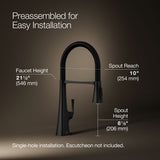 Graze® Semi-professional kitchen sink faucet with three-function sprayhead