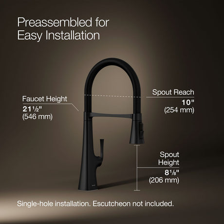Graze® Semi-professional kitchen sink faucet with three-function sprayhead