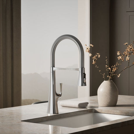 Graze® Semi-professional kitchen sink faucet with three-function sprayhead