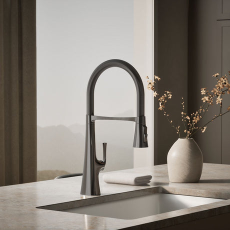 Graze® Semi-professional kitchen sink faucet with three-function sprayhead