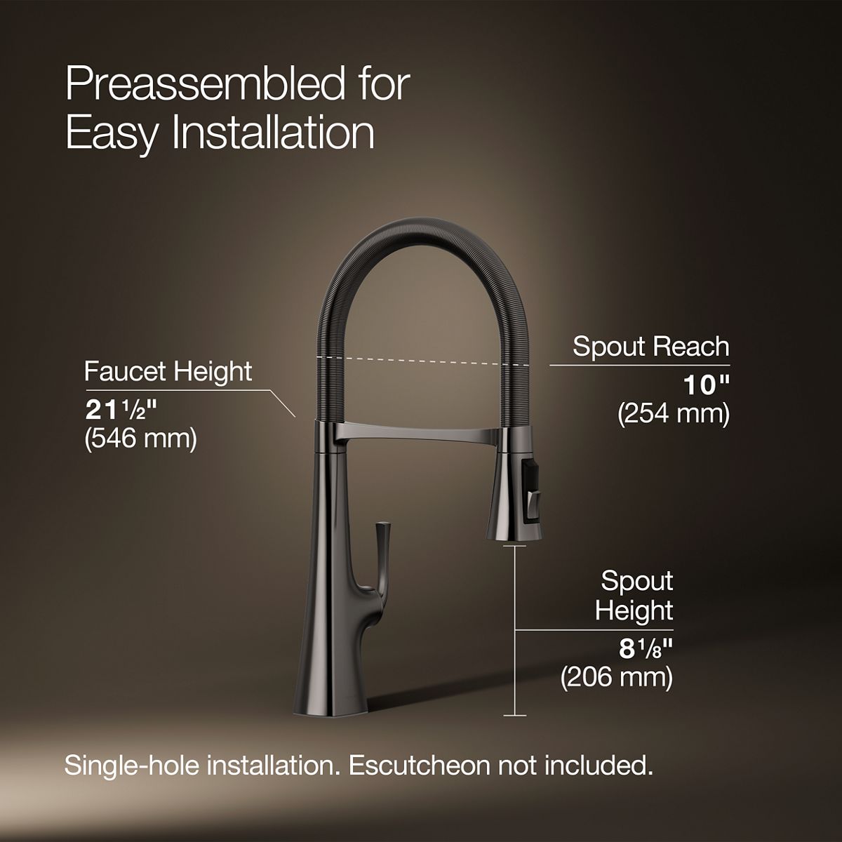 Graze® Semi-professional kitchen sink faucet with three-function sprayhead