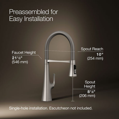 Graze® Semi-professional kitchen sink faucet with three-function sprayhead