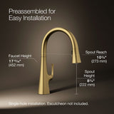 Graze® Pull-down kitchen sink faucet with three-function sprayhead