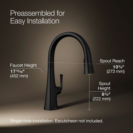 Graze® Pull-down kitchen sink faucet with three-function sprayhead