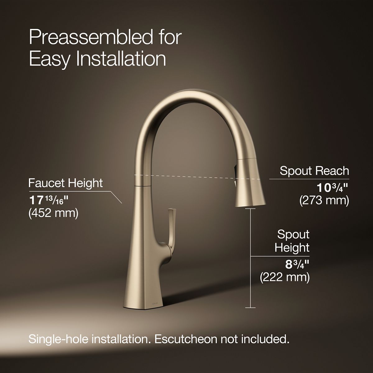 Graze® Pull-down kitchen sink faucet with three-function sprayhead