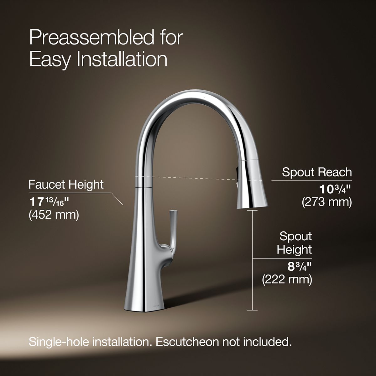 Graze® Pull-down kitchen sink faucet with three-function sprayhead